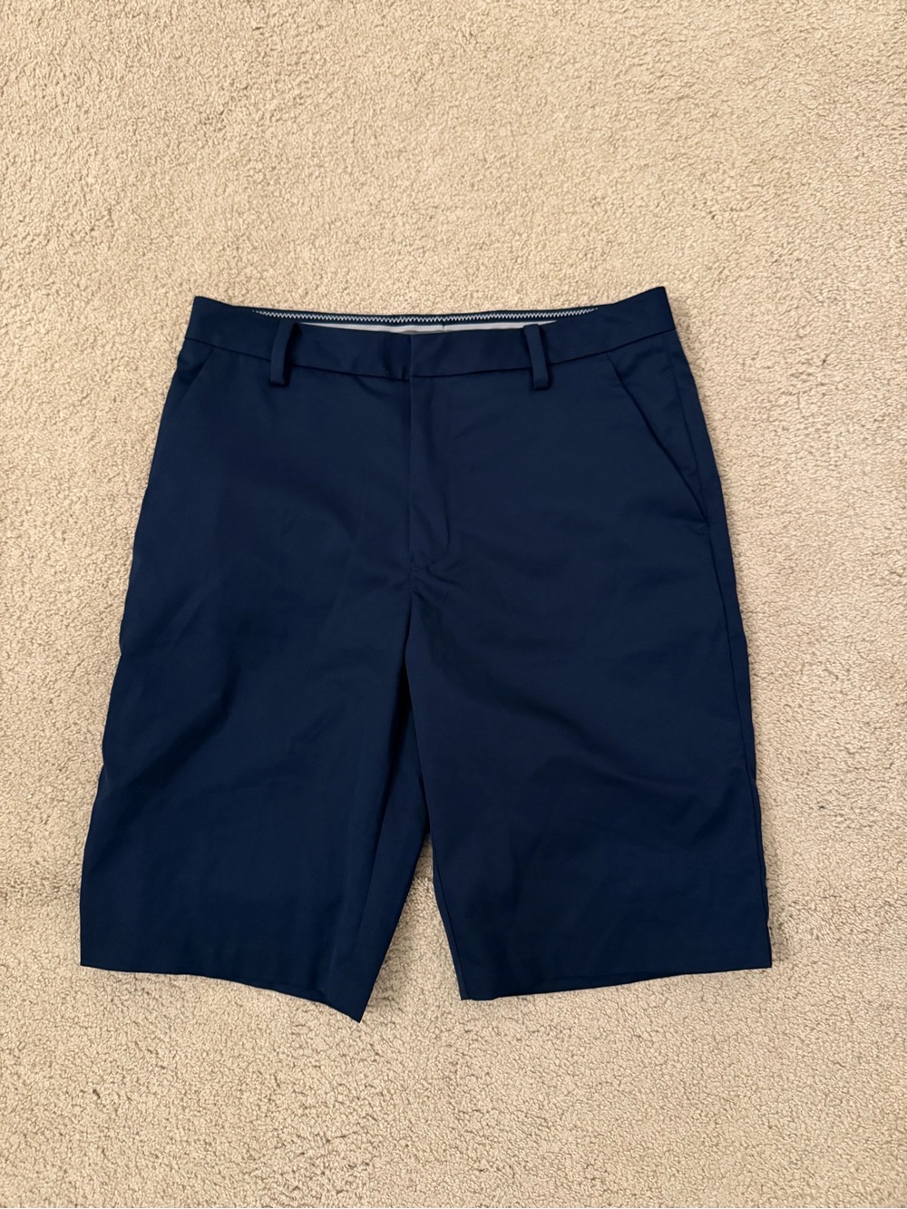 Ashworth Navy Flat-Front Performance Golf Shorts
